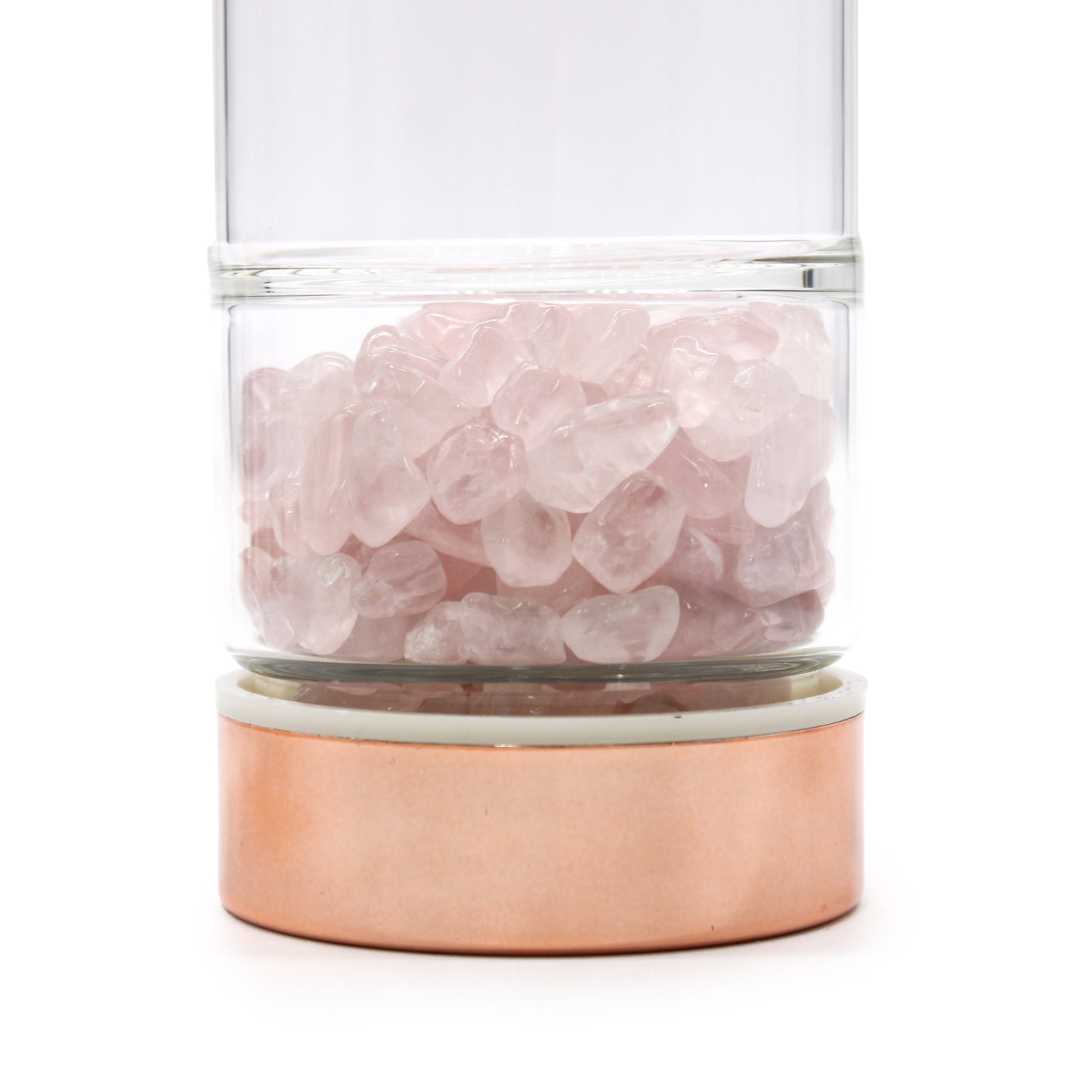 Botella de cristal para te - oro rosa - Cuarzo rosa