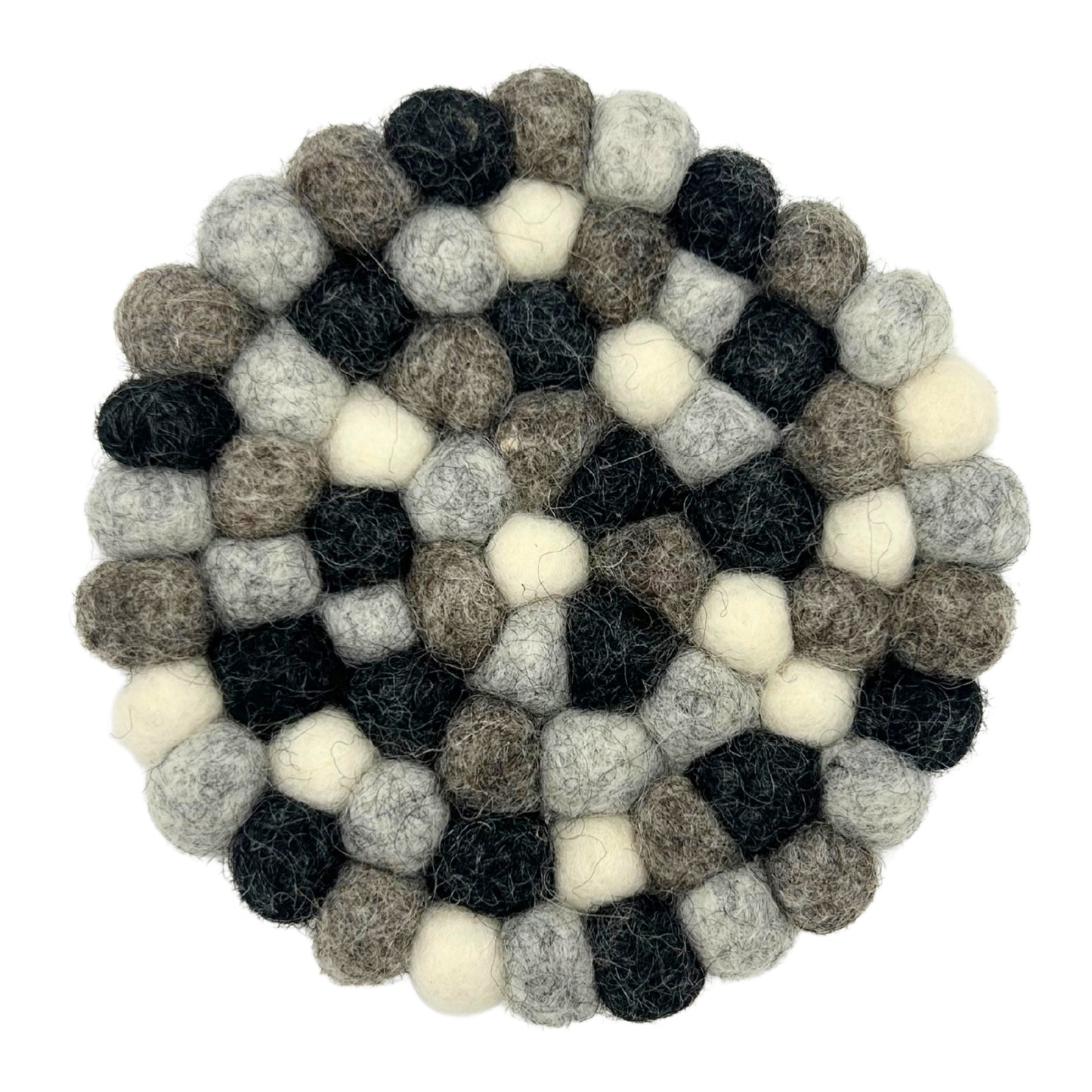 Posavasos redondos de fieltro de 10 cm, color gris multicolor (juego de 4)