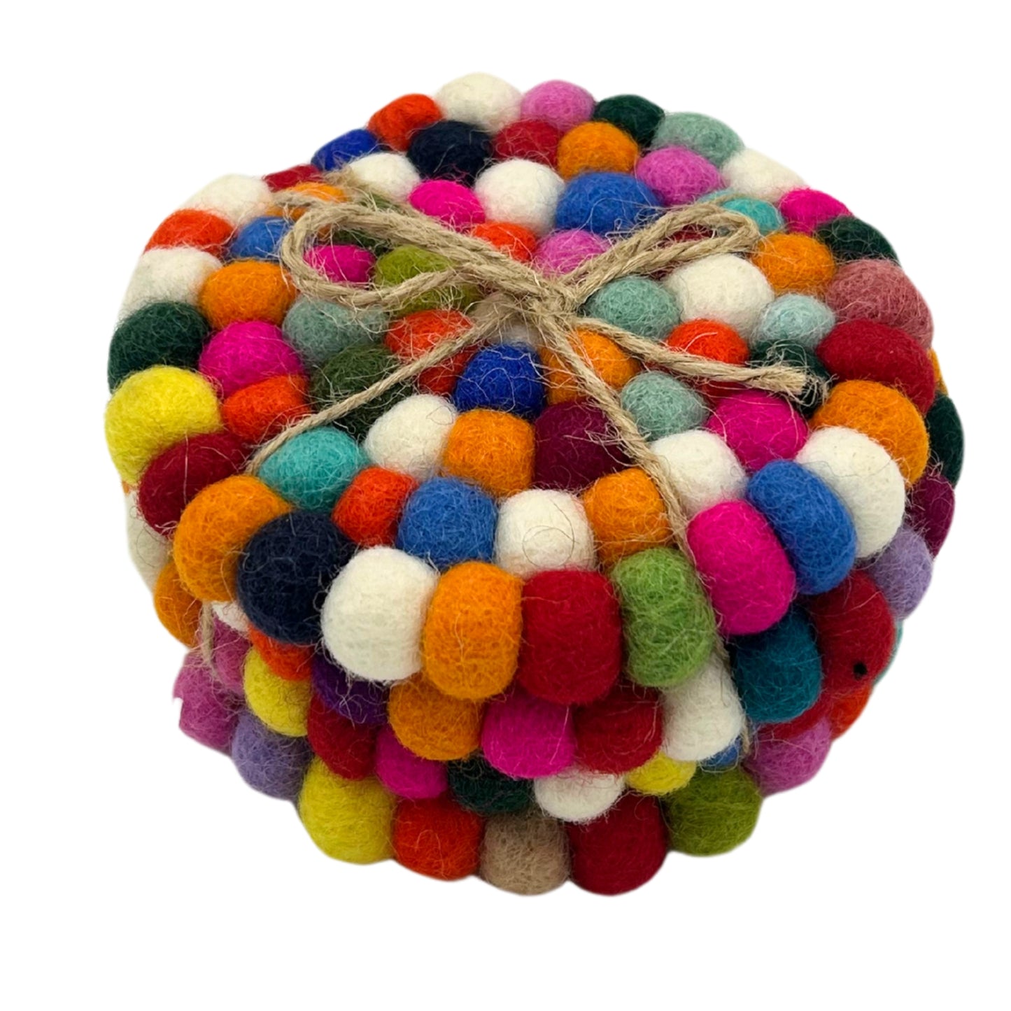 Posavasos redondos de fieltro de 10 cm, multicolor (juego de 4)