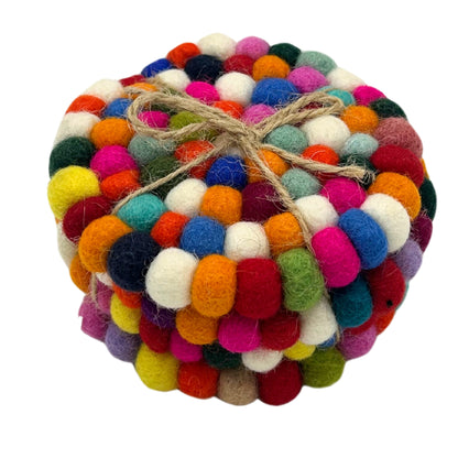Posavasos redondos de fieltro de 10 cm, multicolor (juego de 4)