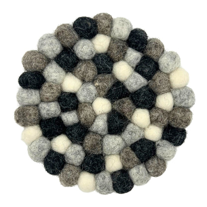 Posavasos redondos de fieltro de 10 cm, color gris multicolor (juego de 4)