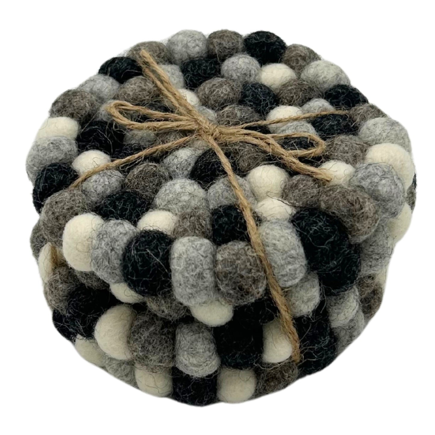Posavasos redondos de fieltro de 10 cm, color gris multicolor (juego de 4)
