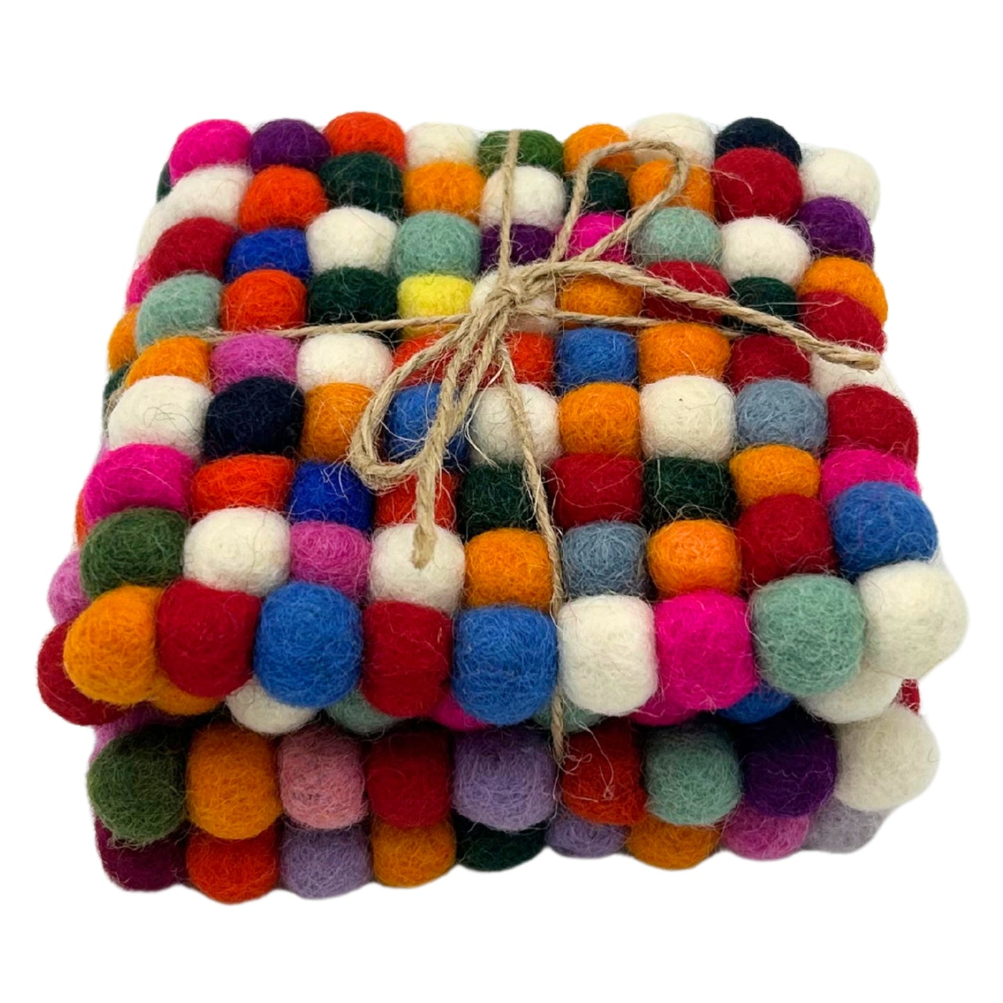 Posavasos cuadrados de fieltro de 10 cm, color gris multicolor (juego de 4)