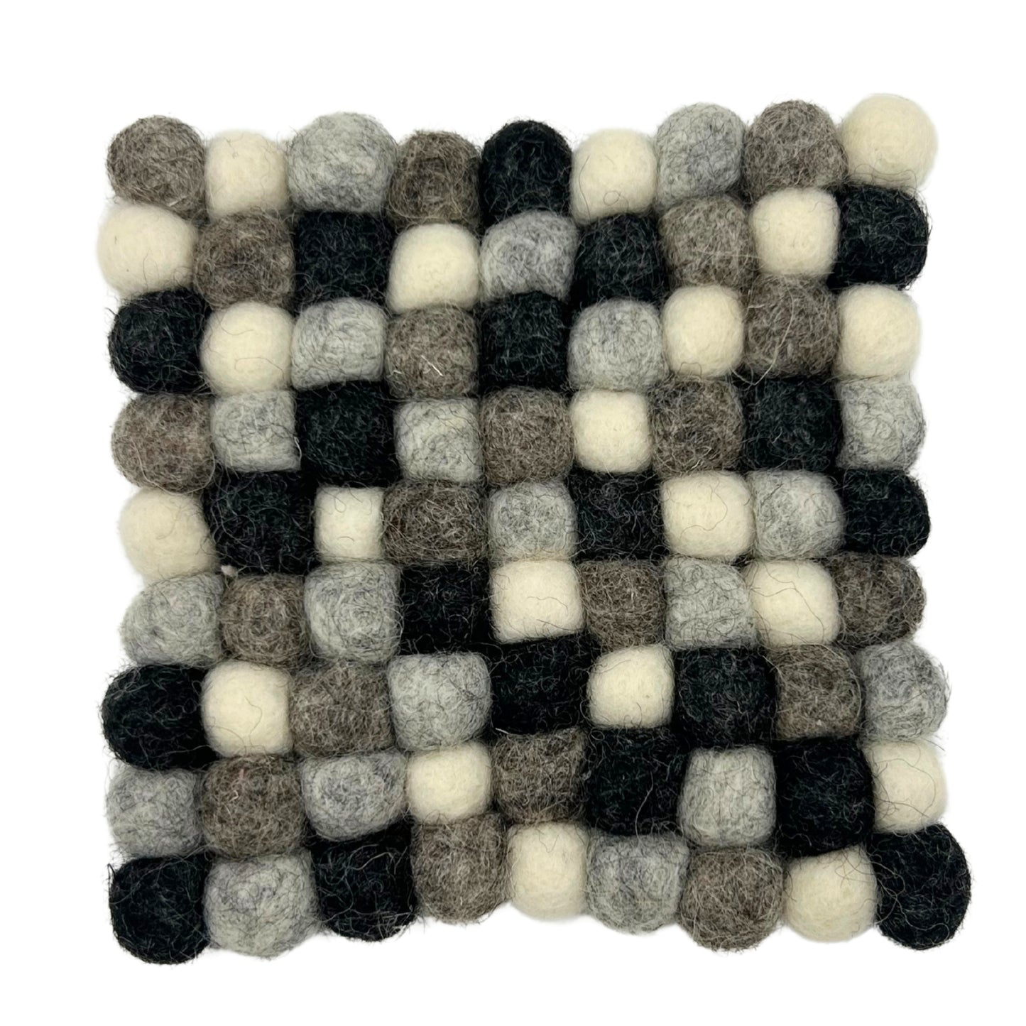 Posavasos cuadrados de fieltro de 10 cm, color gris multicolor (juego de 4)